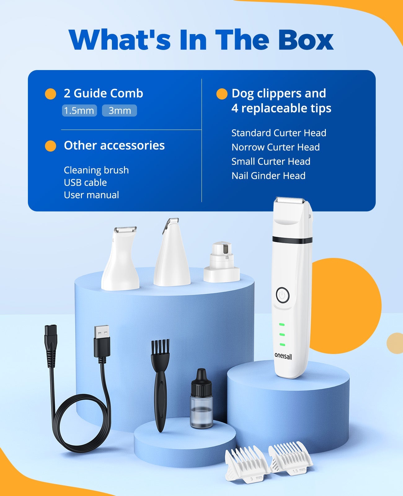 4 合 1 靜音狗貓剪刀 | Oneisall N12