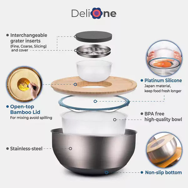 可重複使用且食品級 食物密存套件 | DeliOne FlexiLid Modular Set