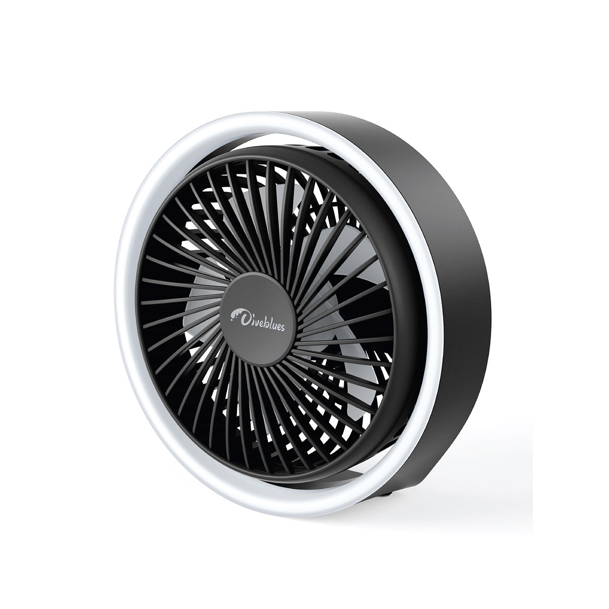 Desk Fan with LED Light | US Diveblues Mini Desk Fan with LED Light