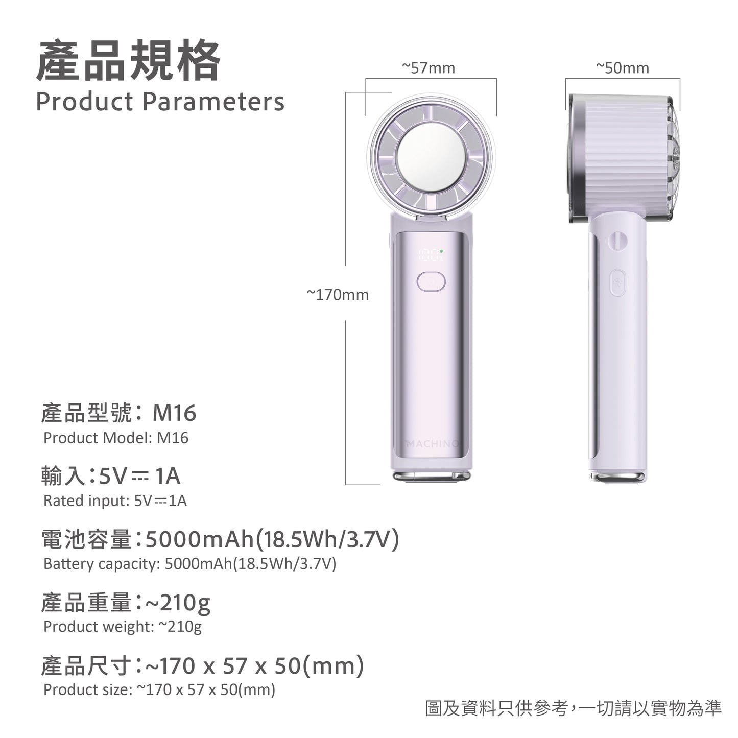 MACHINO M16 Foldable Cooling Handheld Fan | 100 Speeds | Ice Compress Cooling | 5000mAh | Handheld, Neck-mounted, and Desk Use