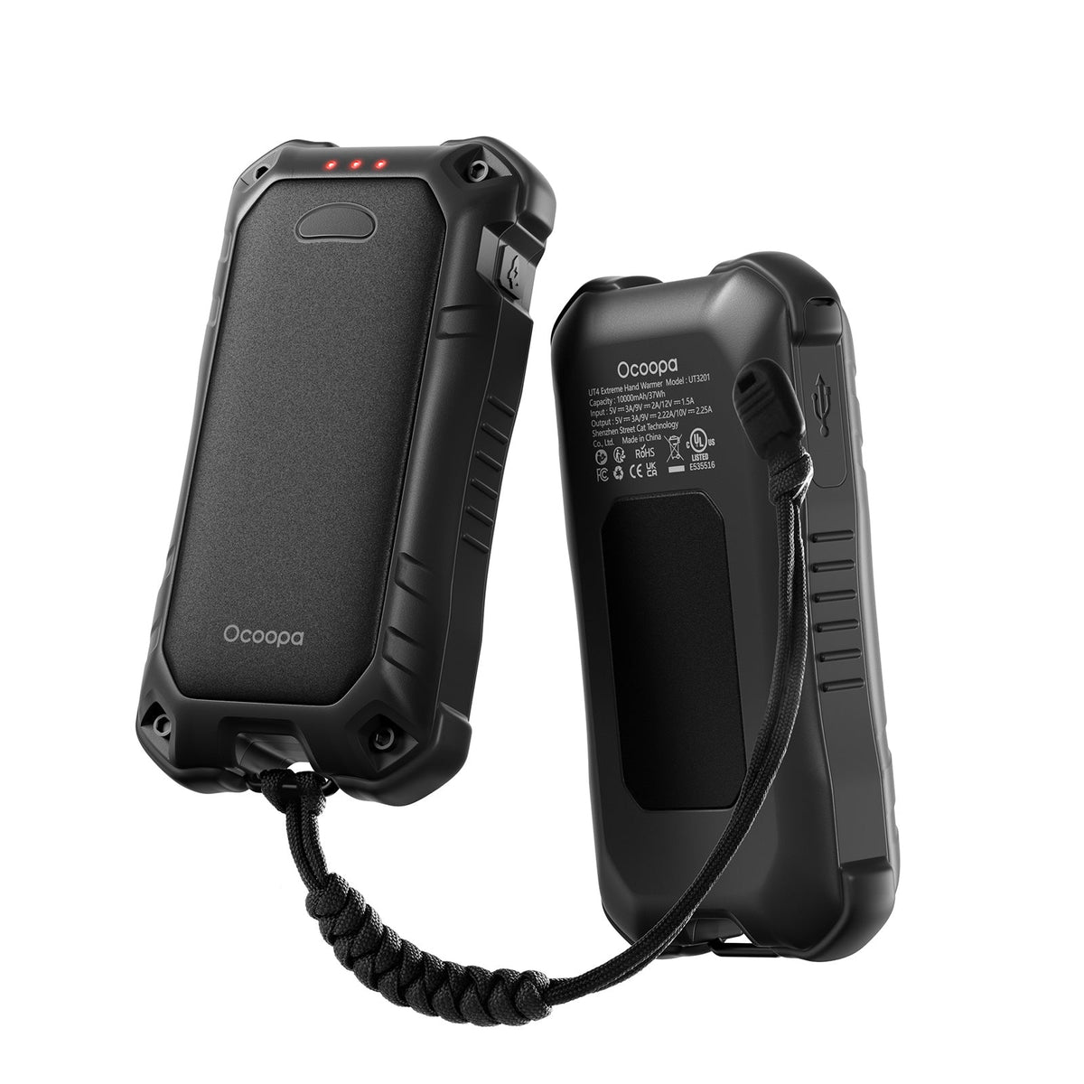 OCOOPA UT4 Extreme 戶外充電暖手器|10000mAh × IP56 防水防撞 × 雙面發熱|內置電筒・可作 Powerbank・軍事型格男士之選