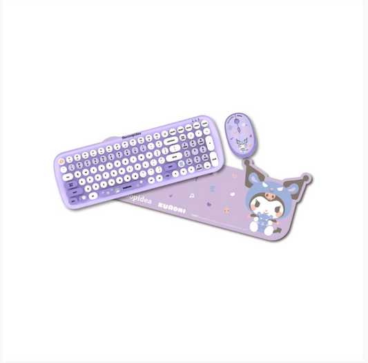 Retro TAPPY+Sanrio Wireless Keyboard and Mouse Set KUROMI