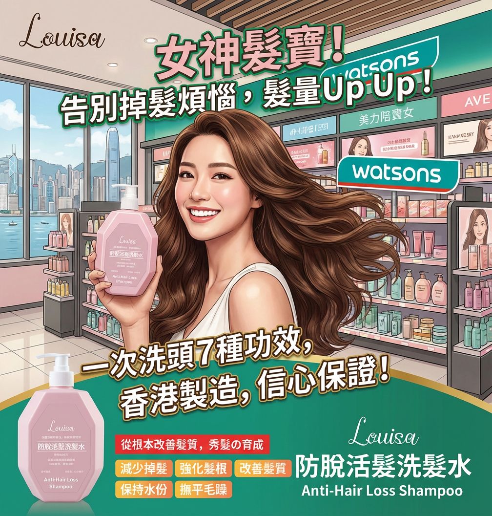 LOUISA 防脫活髪洗頭水 Anti-Hair Loss & Hair Vitalizing Shampoo 500ML