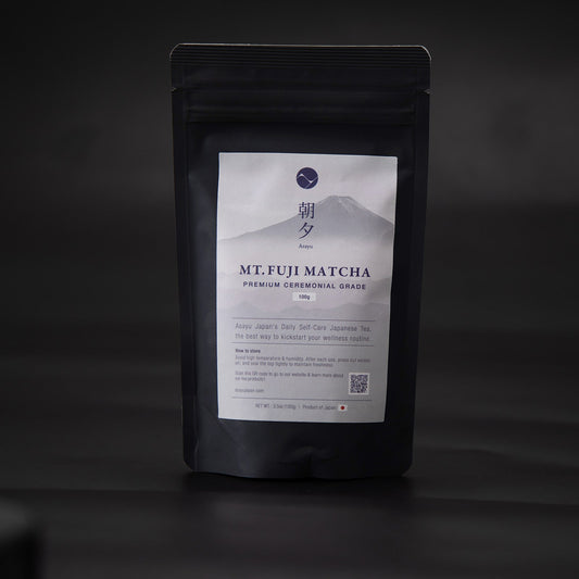 Asayu Fuji Gokui Premium Ceremonial Matcha Powder | Single-origin Tea Garden at the Foot of Mt. Fuji | Available in 100g and 30g packs