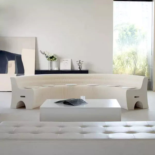 六/九人棕白沙發 │ 風琴牛皮紙折疊家具 | ihpaper(一套兩件)