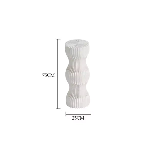 波浪圓柱展架 │ 風琴牛皮紙折疊家具 | ihpaper(一套兩件)