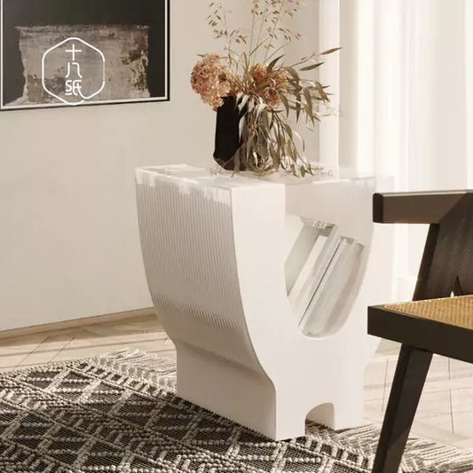 White Ceramic Side Table │ Organ Paper Folding Furniture | ihpaper (Set of Two)
