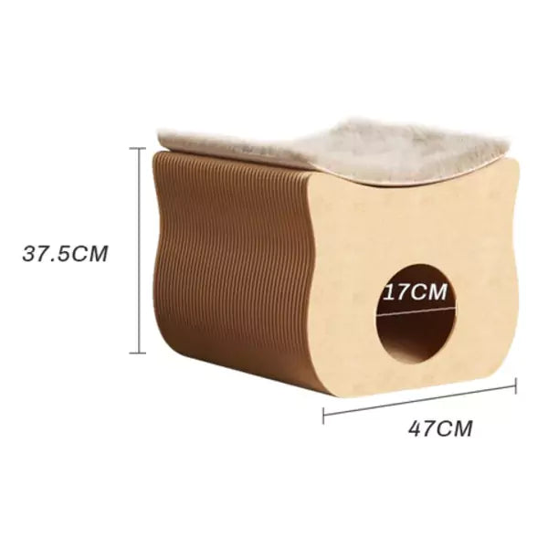 褶疊萌寵貓窩 │ 風琴牛皮紙折疊家具 | ihpaper