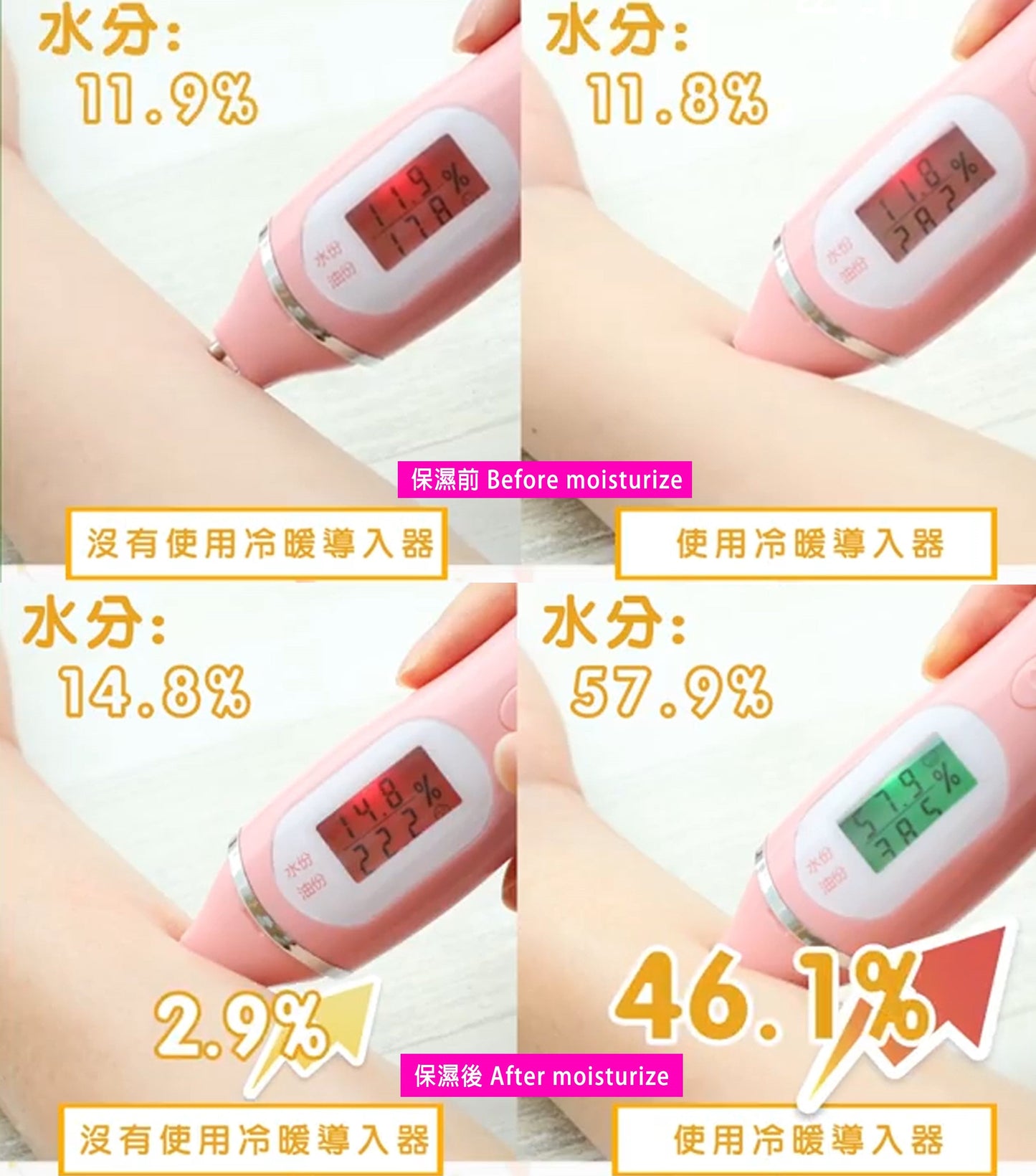 冷暖導入儀｜暖敷開毛孔促吸收 · 冷敷鎖精華緊緻肌膚 · 聲波模式倍增效果 · 貼合面部輪廓按摩頭 · 智能定時系統 | Hot/Cool Skin Device