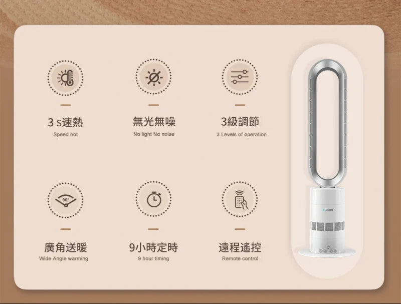 Life Deco TP-18PRO Bladeless Hot and Cold Fan