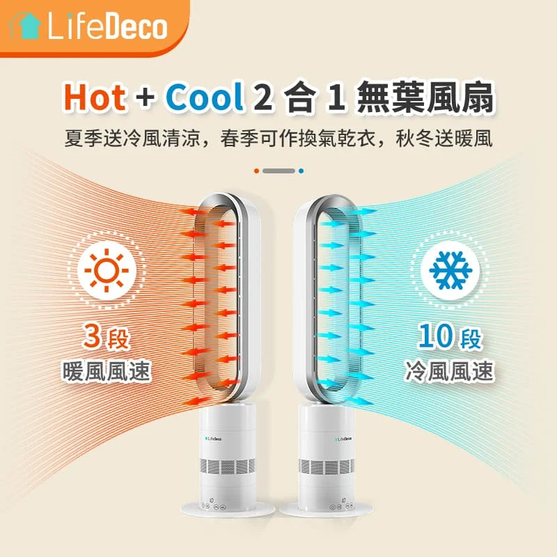 Life Deco TP-18PRO Bladeless Hot and Cold Fan