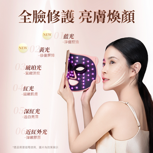 JUJY 煥膚美光機PRO｜六重光護理・三大模式・矽膠面罩・鉑金粉