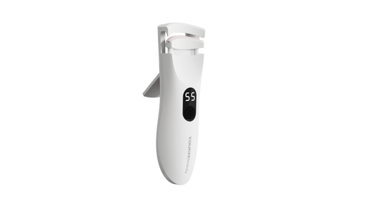 Temperature-controlled Heated Eyelash Curler | Thermo-chromatic Silicone · Three temperature settings: 55°C / 65°C / 75°C · Digital real-time temperature display · Wide-angle curve design | Digital Heated Eyelash Curler