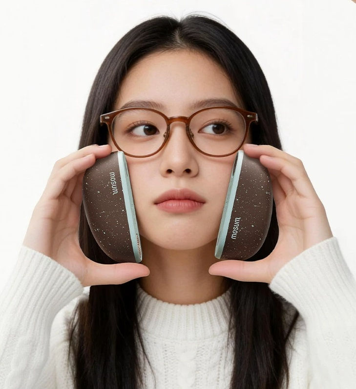 Mosum 解壓磁吸二合一暖蛋｜分體暖手・三檔溫控・可換紋理膠墊