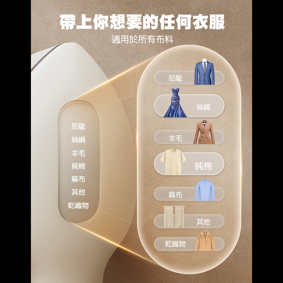 3合1多功能掛燙機 Beauty │ 美國Jack & Rose │掛燙、平燙、夾燙三合一