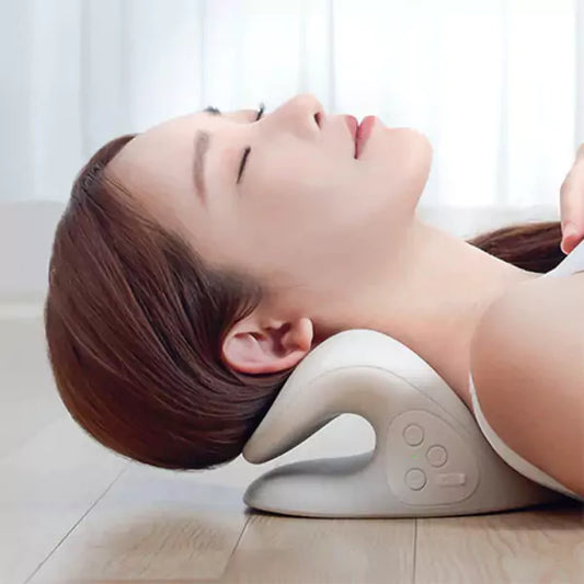 【2025全新震動款】頸椎熱敷牽引枕 | 台灣 3ZeBra G09-2