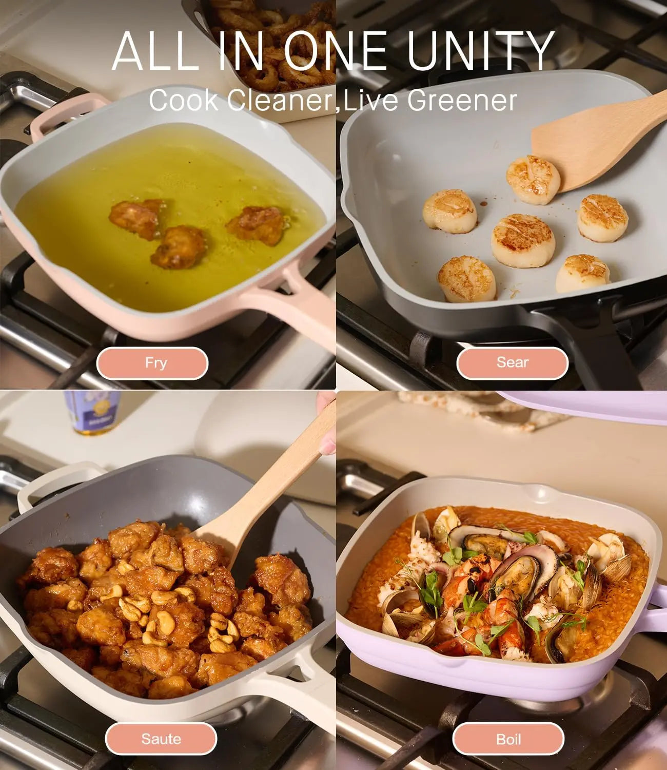 【入廚神器】10.5吋Dusk Petal陶瓷萬用鍋 – 煎炒煮炸，一鍋搞掂！ PriseMall