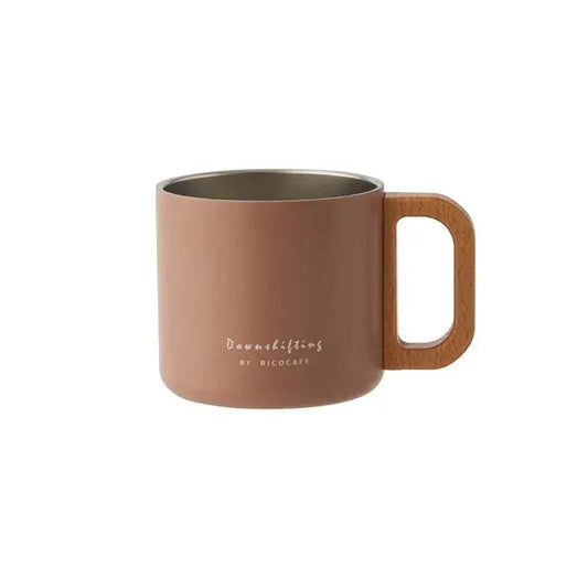 台灣Ricocafe 300ml 木柄露營水杯 – 不鏽鋼內膽 PriseMall