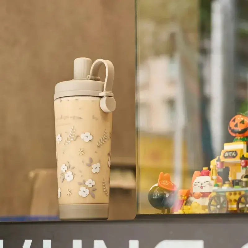 台灣Ricocafe 咖啡保溫杯暖壺  900ml TRITAN 四季花語透明杯 PriseMall