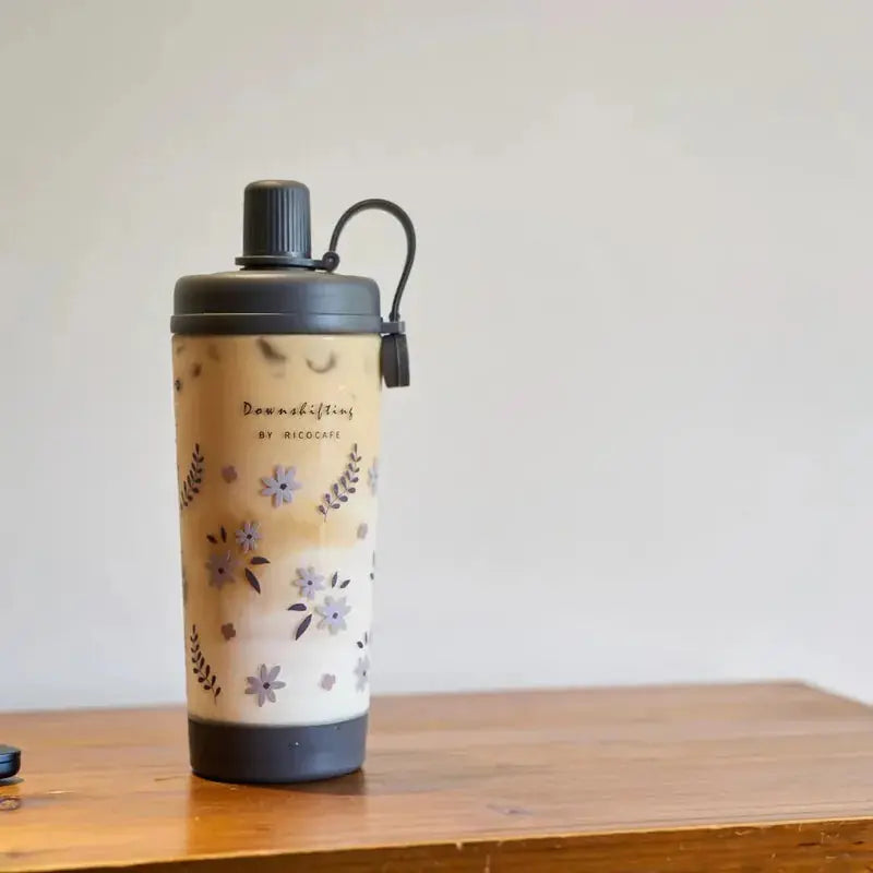 台灣Ricocafe 咖啡保溫杯暖壺  900ml TRITAN 四季花語透明杯 PriseMall