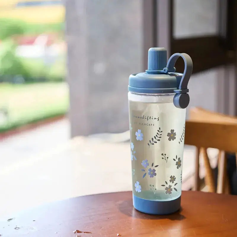 台灣Ricocafe 咖啡保溫杯暖壺  900ml TRITAN 四季花語透明杯 PriseMall