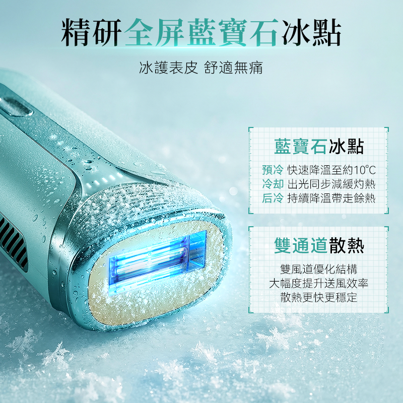 JUJY PRO 2.0 雙燈管藍寶石冰感 IPL 家用脫毛儀｜極速連閃・4模式5檔能量