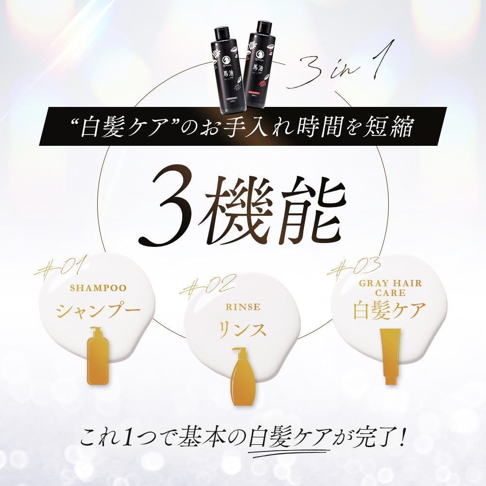 Aimedia PROSIA 日本製馬油染色洗髮露 220ml｜漸進白髮上色・自然黑／深棕
