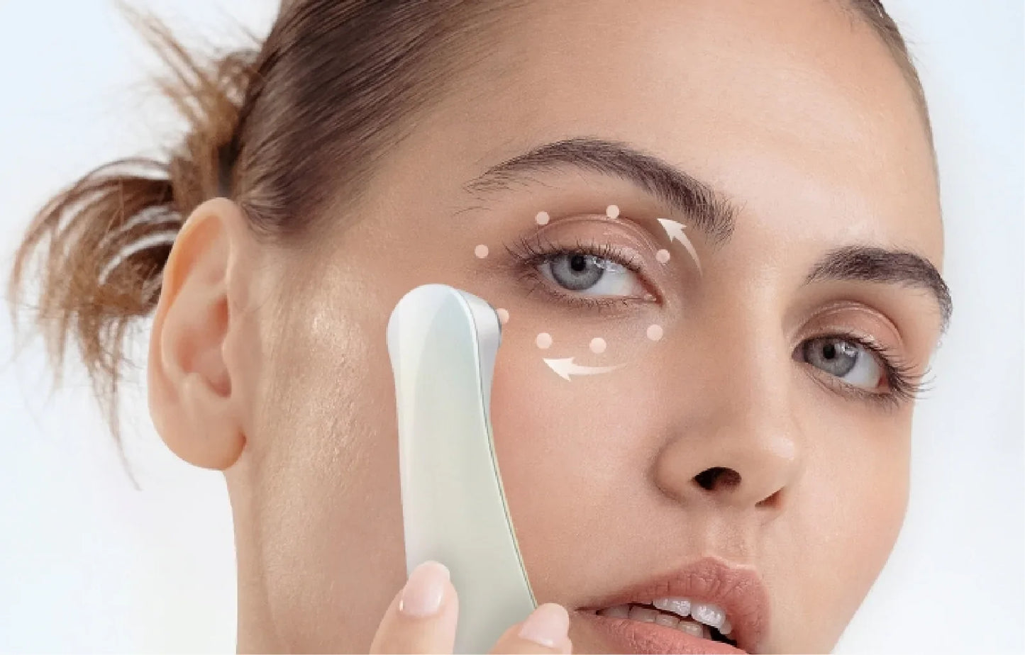 AURU Eye Repair Device | Design Award · EMS Microcurrent + Warm Therapy · Dual-Mode Eye Care · Bionic Fingertip Introduction Design