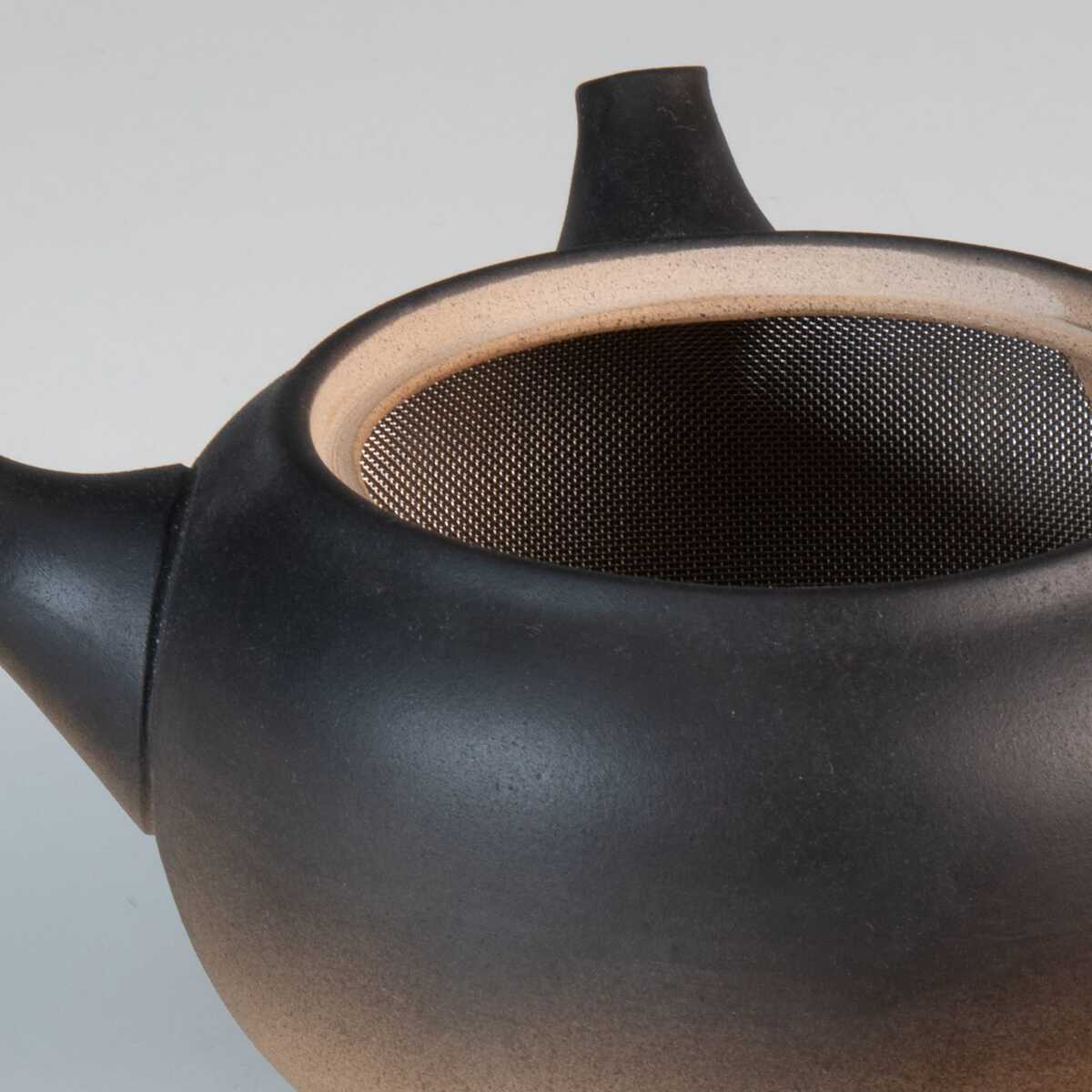 日本Asayu 日式黑釉側把茶壺430ml｜無釉・常滑風 陶器 | 日式美學 | 職人手作