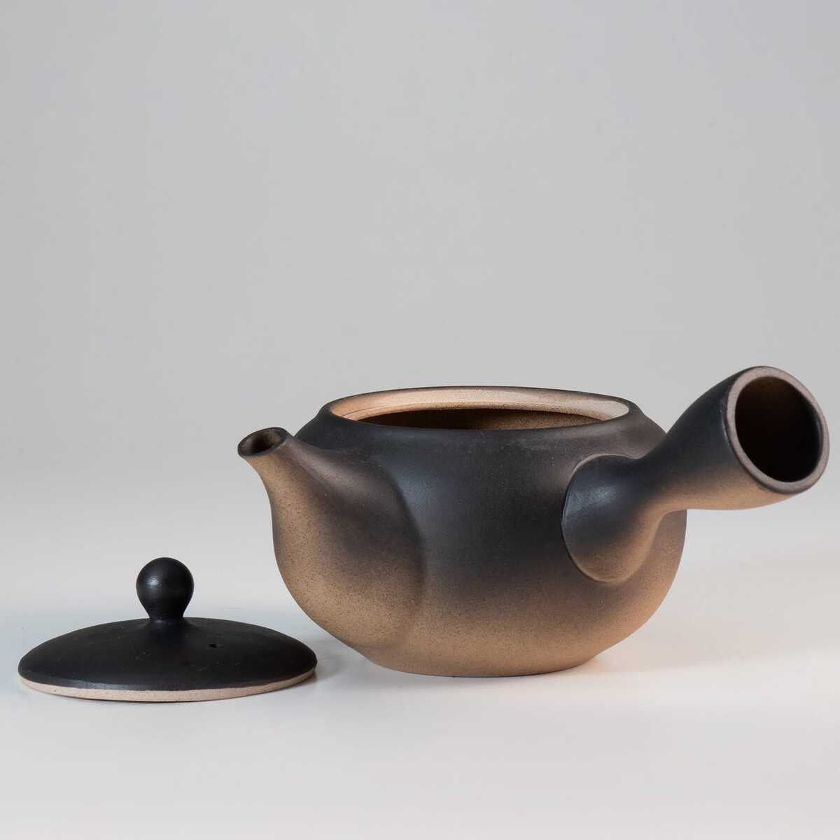 日本Asayu 日式黑釉側把茶壺430ml｜無釉・常滑風 陶器 | 日式美學 | 職人手作