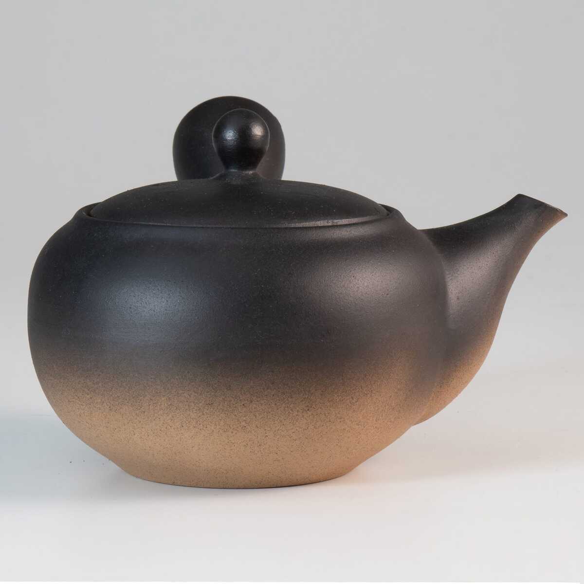 日本Asayu 日式黑釉側把茶壺430ml｜無釉・常滑風 陶器 | 日式美學 | 職人手作