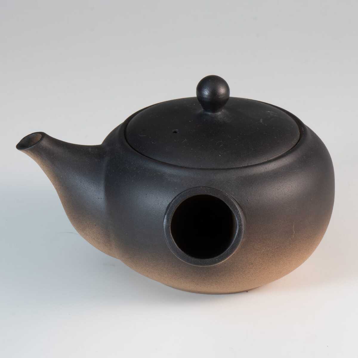 日本Asayu 日式黑釉側把茶壺430ml｜無釉・常滑風 陶器 | 日式美學 | 職人手作