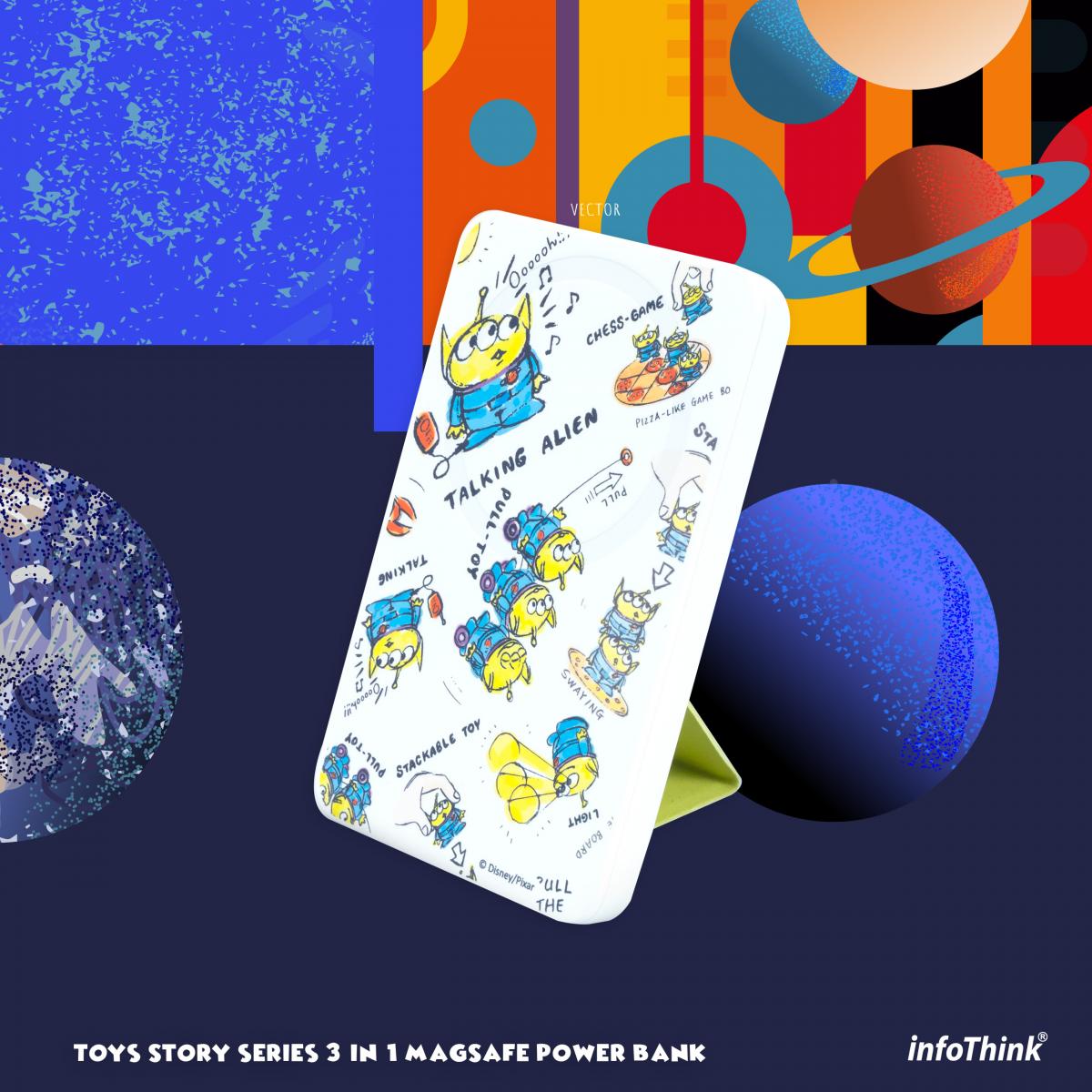 迪士尼角色輕擁你的充電世界 – 三合一磁吸無線快充行動電源