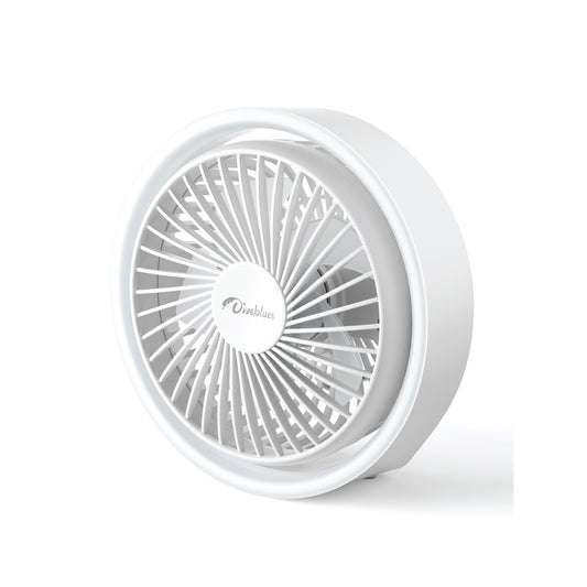 Desk Fan with LED Light | US Diveblues Mini Desk Fan with LED Light