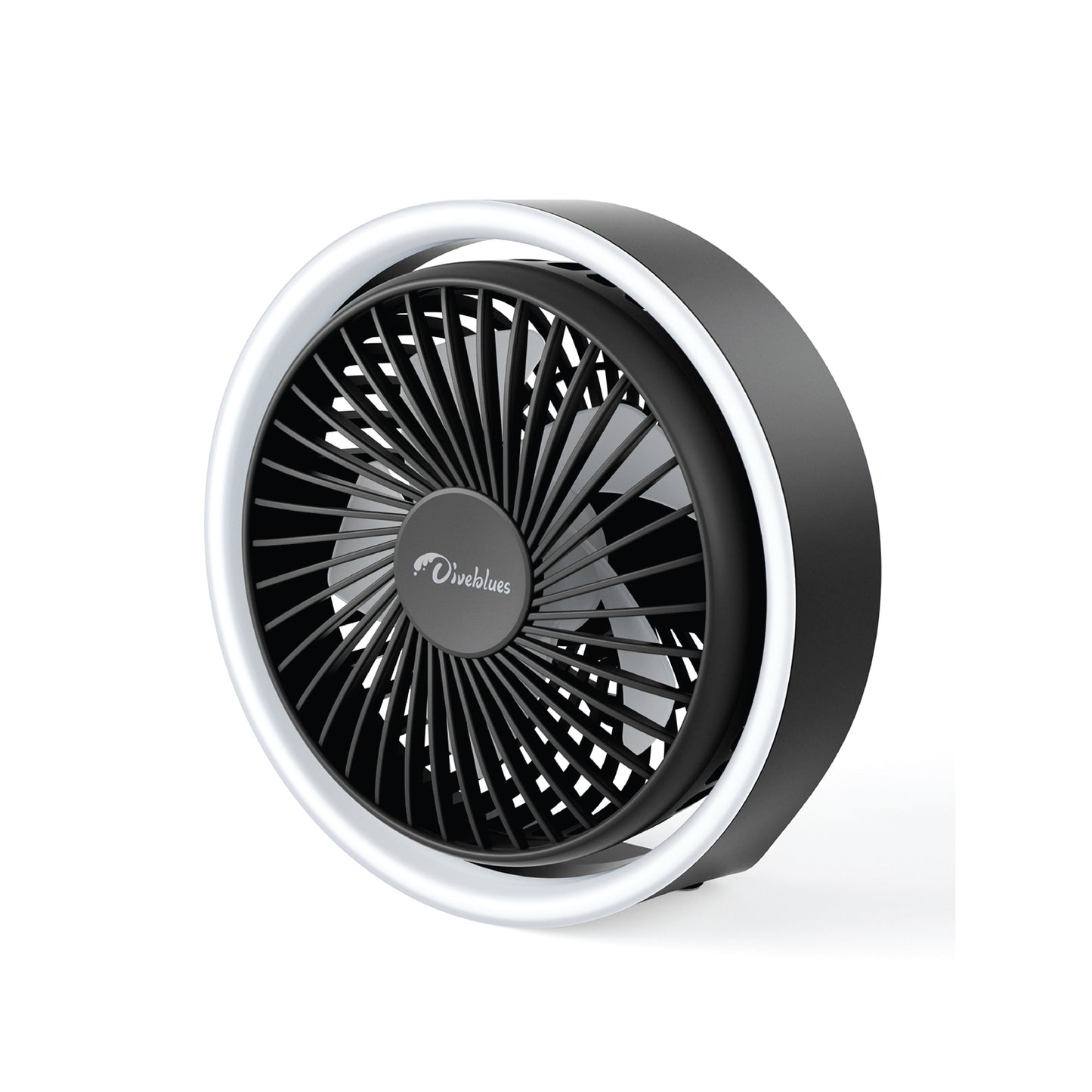 Desk Fan with LED Light | US Diveblues Mini Desk Fan with LED Light