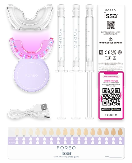 FOREO issa™ 牙齒美白套裝｜雙LED＋聲波儀＋18% PAP凝膠｜6天提亮10色階