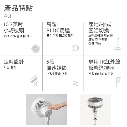 LUMENA Korea FAN GRANDE C BLDC Air Circulation Fan | Flexible Height Adjustment · Low Noise & Energy Saving · High Airflow & Wide-Angle Auto Oscillation | Air Circulation Fan