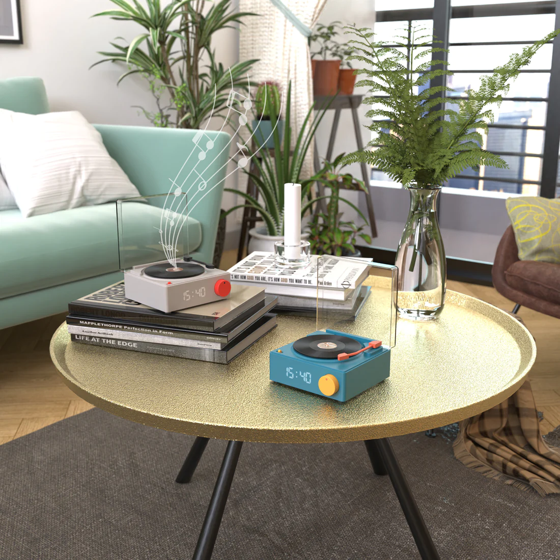 Record Player Shaped Speaker | France MOB Speaker & Clock VS-80