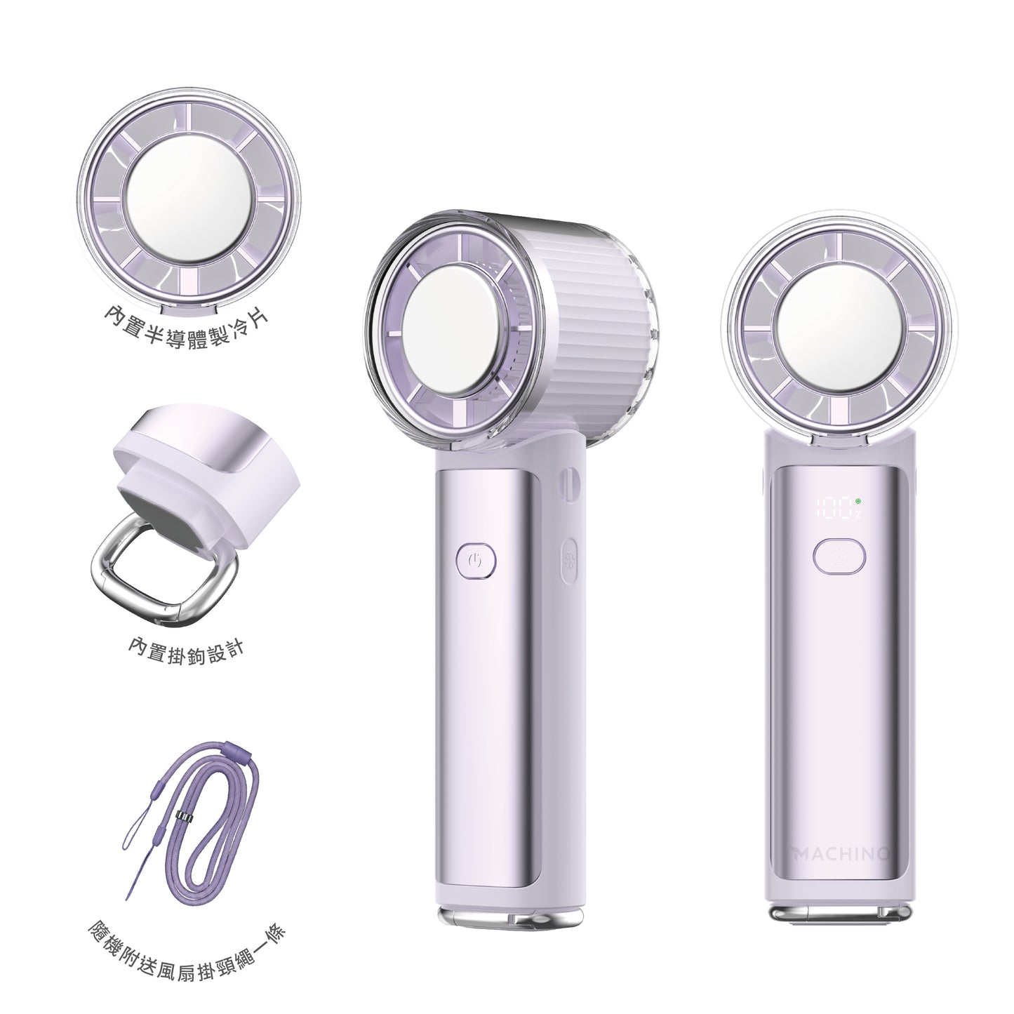 MACHINO M16 Foldable Cooling Handheld Fan | 100 Speeds | Ice Compress Cooling | 5000mAh | Handheld, Neck-mounted, and Desk Use