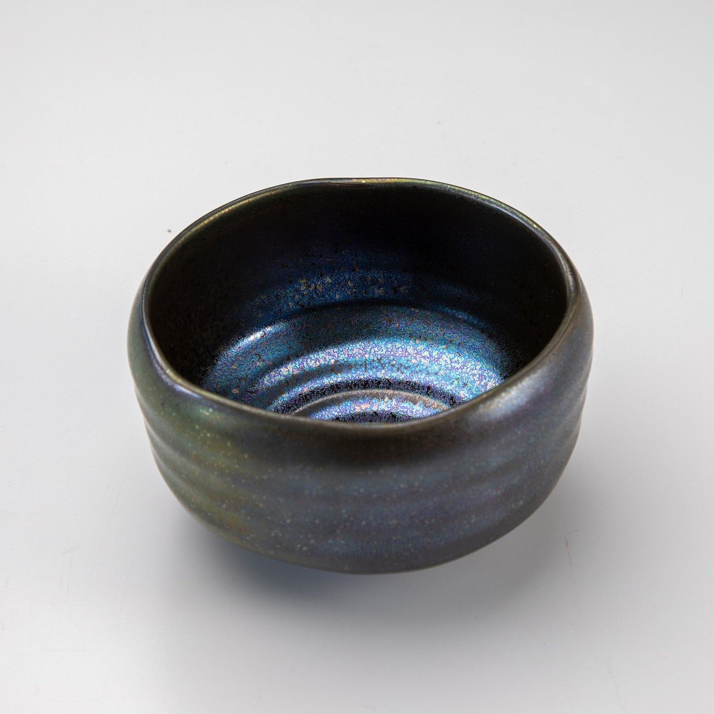 日本Asayu Sazanami 抹茶碗｜流光藍金釉 × 侘寂窯變質感 | 日式美學 | 職人手作