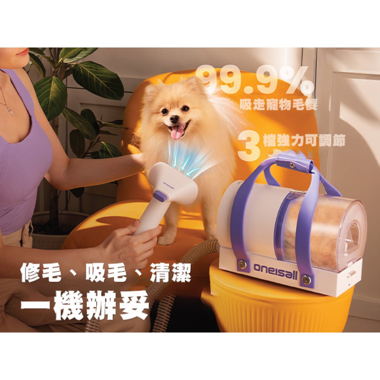一機多用無線寵物吸毛器 | ONEISALL BM5