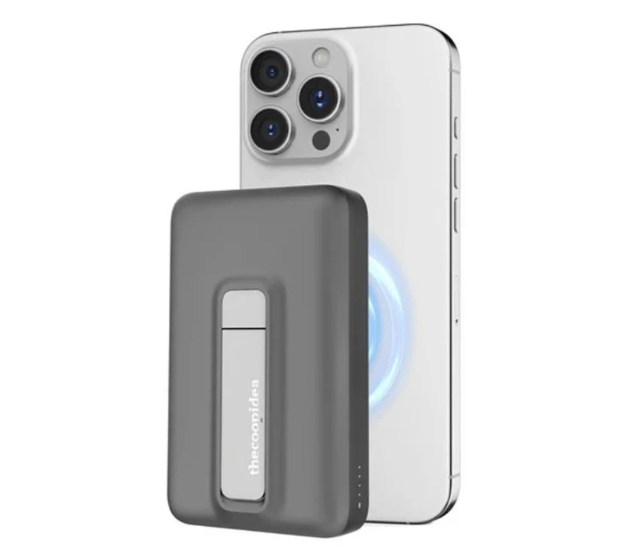 thecoopidea Qi2 磁吸式快速充電電源10000毫安行動電源支架 - 黑色