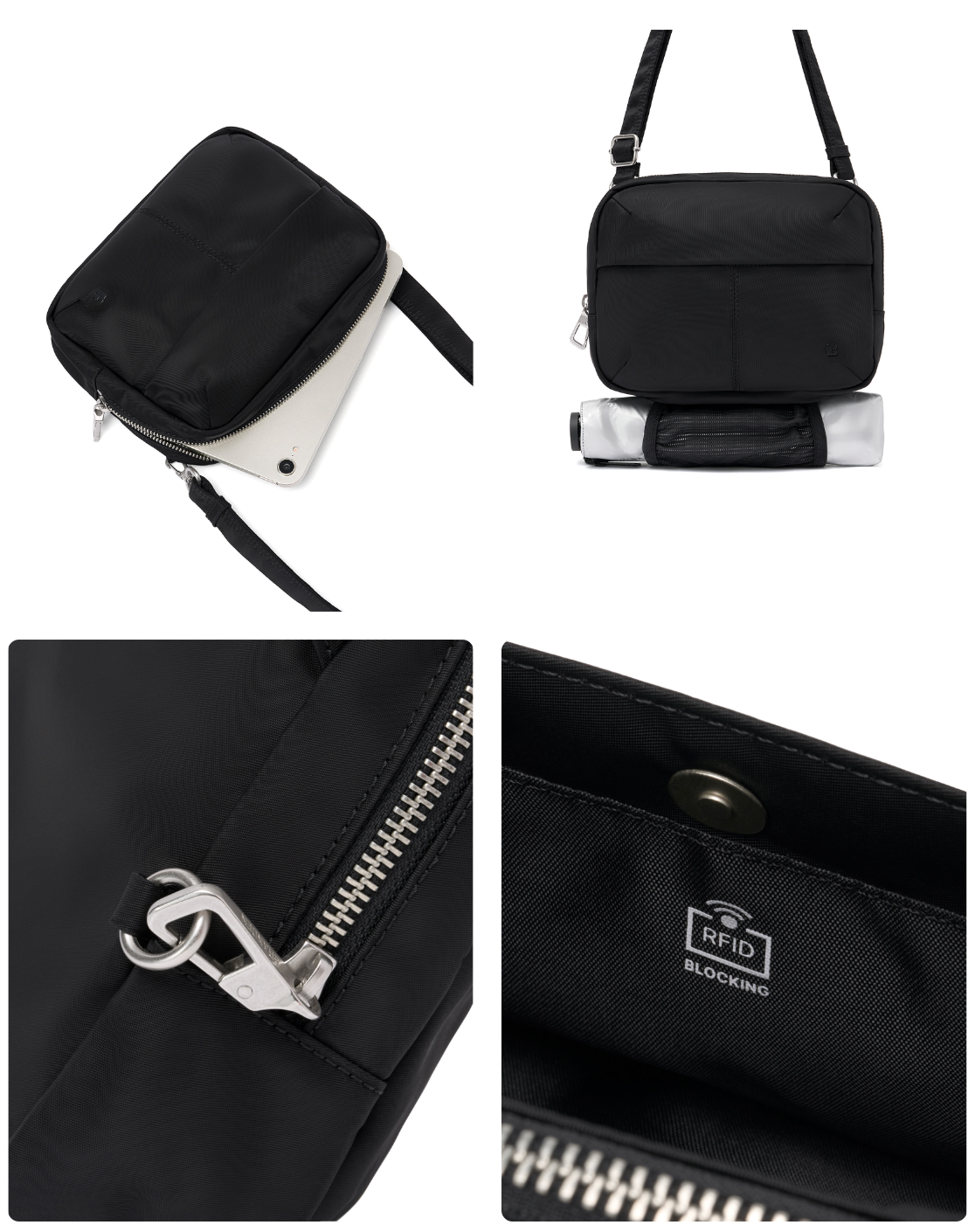 【Safe Days Wallet Bag】韓國 Branden Safe Days｜銀包＋斜孭袋二合一｜RFID防盜 · 防割防潑水 · 多格層收納 · 可納迷你平板