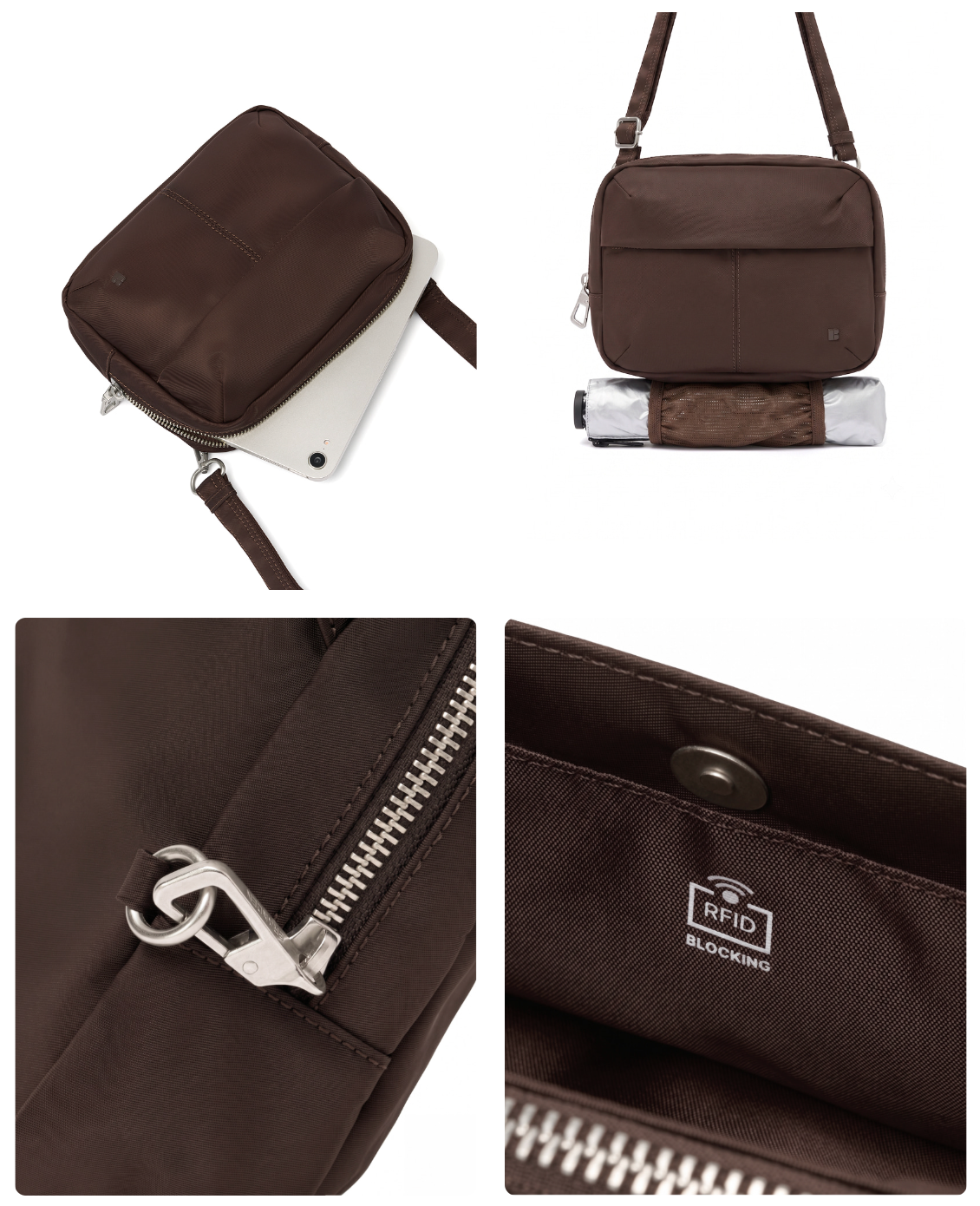 【Safe Days Wallet Bag】韓國 Branden Safe Days｜銀包＋斜孭袋二合一｜RFID防盜 · 防割防潑水 · 多格層收納 · 可納迷你平板