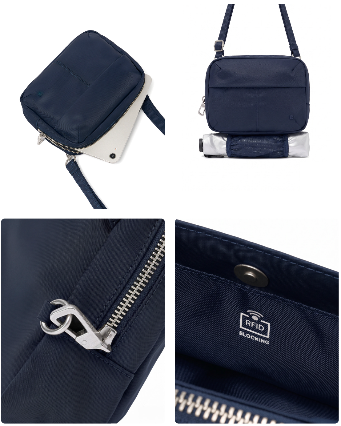 【Safe Days Wallet Bag】韓國 Branden Safe Days｜銀包＋斜孭袋二合一｜RFID防盜 · 防割防潑水 · 多格層收納 · 可納迷你平板