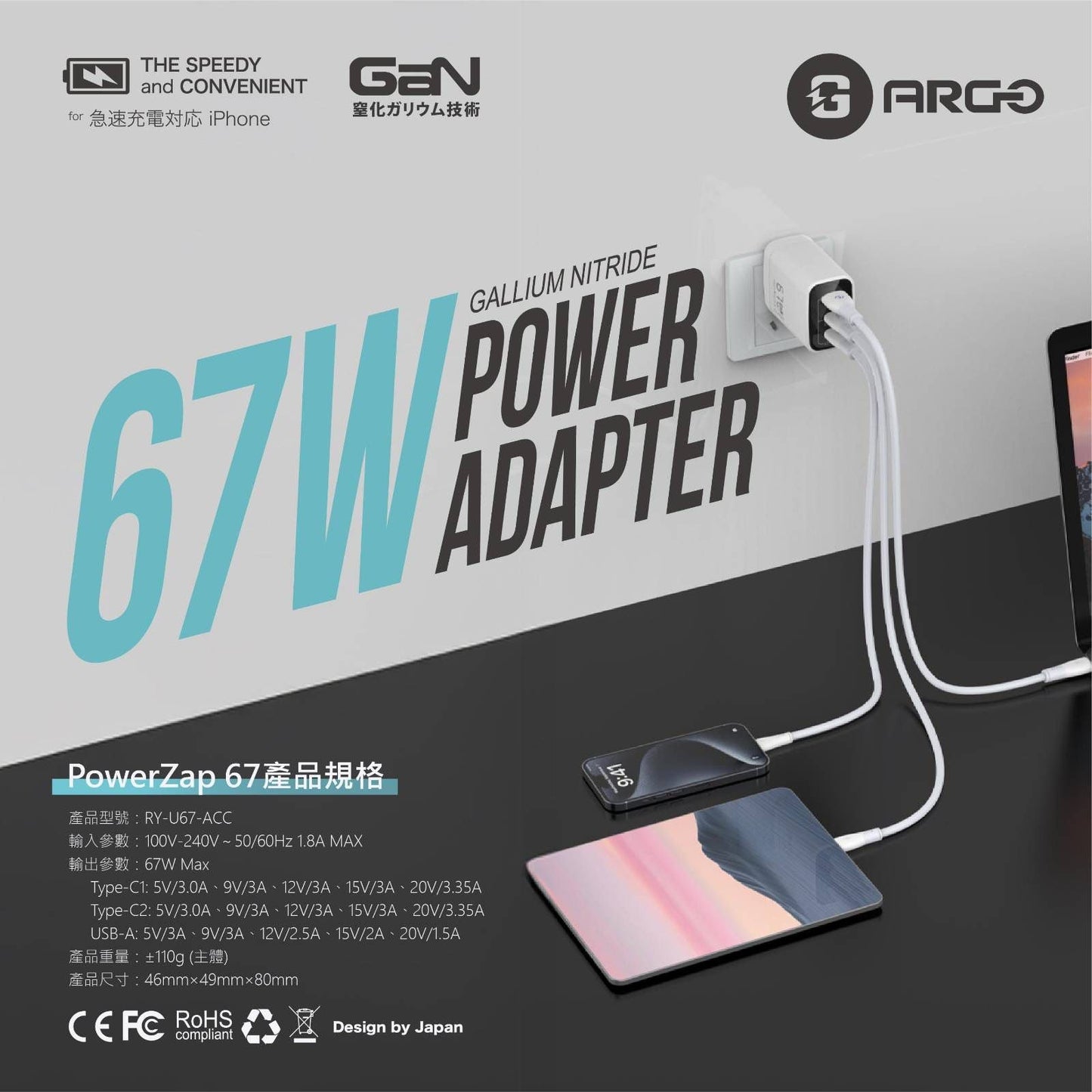 ARGO 67W Super Fast Charger