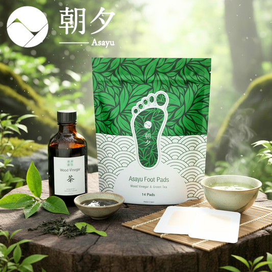 日本Asayu Natural Foot Patches for Fatigue & Restful Sleep - 14 Patches | 天然成分 | 溫和親膚