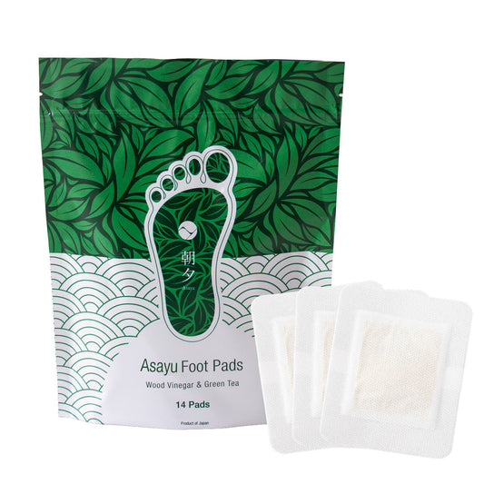日本Asayu Natural Foot Patches for Fatigue & Restful Sleep - 14 Patches | 天然成分 | 溫和親膚