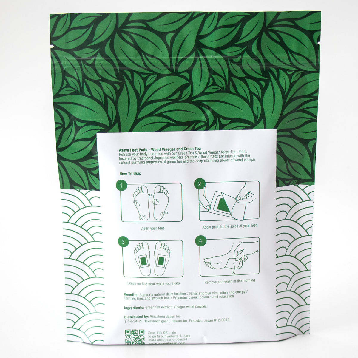 日本Asayu Natural Foot Patches for Fatigue & Restful Sleep - 14 Patches | 天然成分 | 溫和親膚