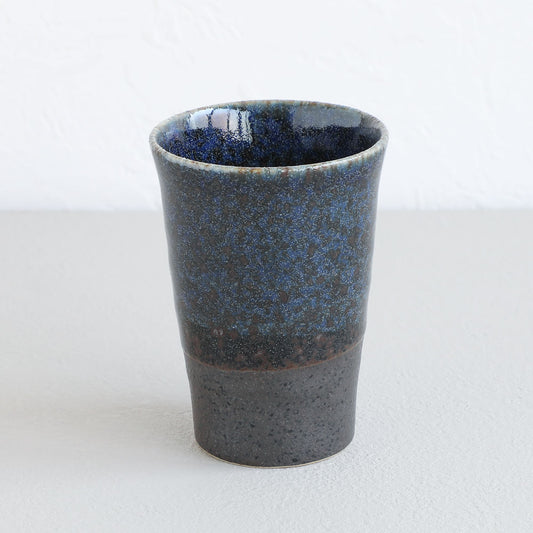 日本Asayu 【藍影夜語】日式手工陶瓷茶杯 310ml | 日式美學 | 職人手作